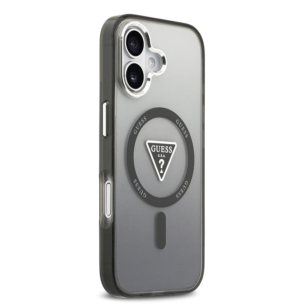 Θήκη MagSafe για Apple iPhone 17, Guess, IML Gradient Triangle Logo, Μαύρη
