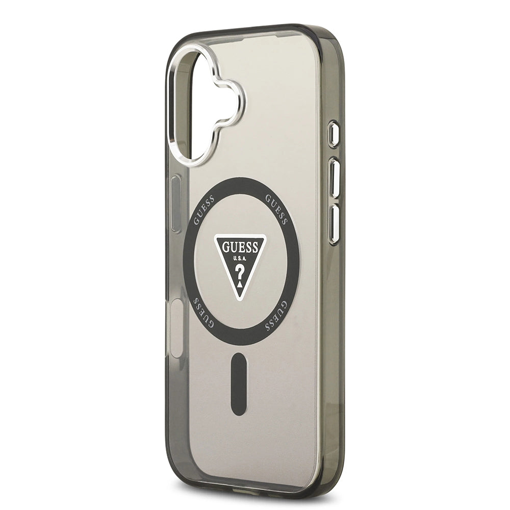 Θήκη MagSafe για Apple iPhone 17, Guess, IML Gradient Triangle Logo, Μαύρη