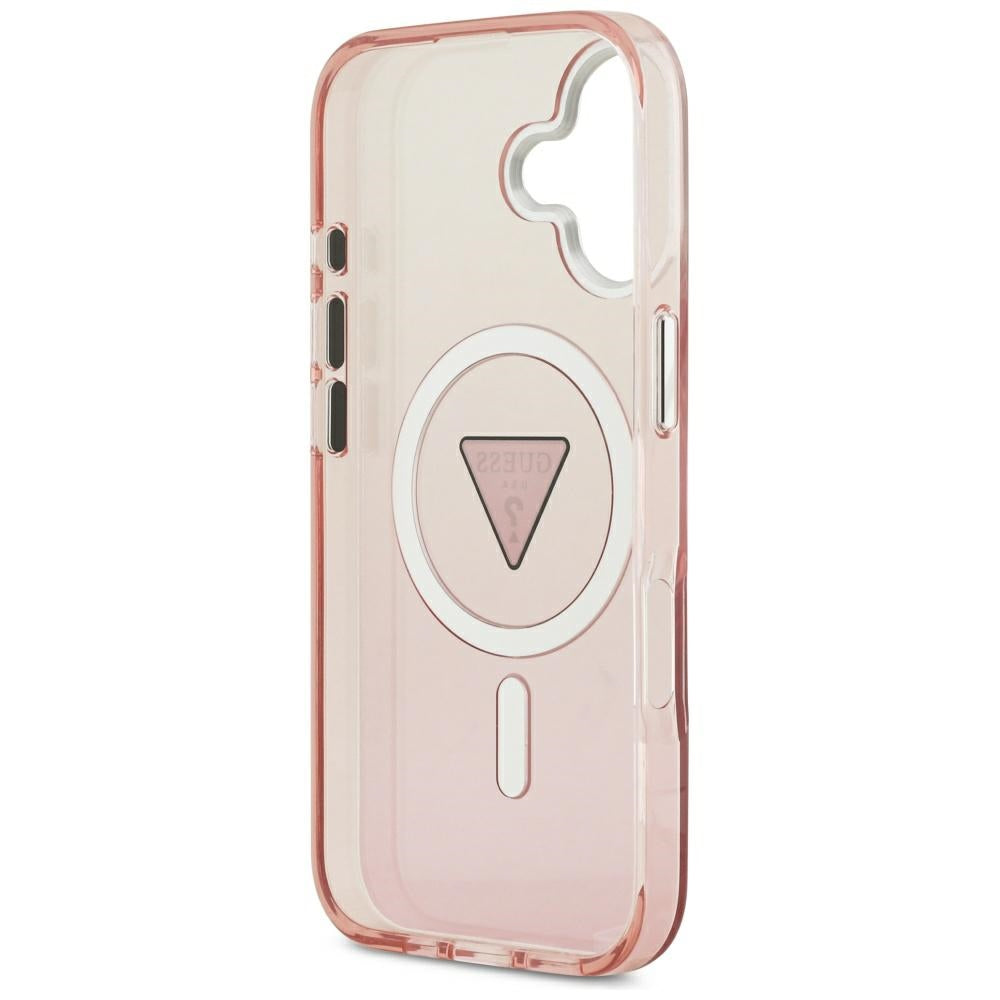 Θήκη MagSafe για Apple iPhone 17, Guess, IML Gradient Triangle Logo, Ροζ