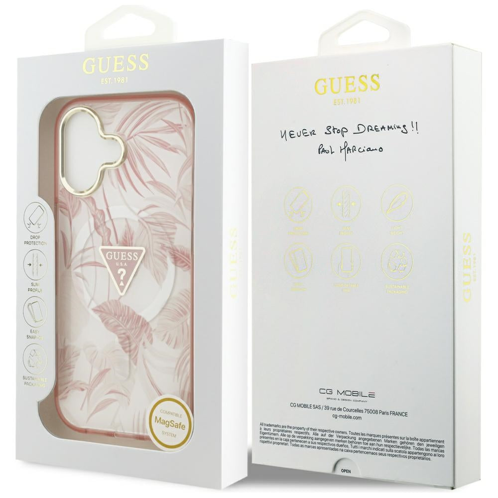 Θήκη MagSafe για Apple iPhone 17, Guess, Jungle Tonal Triangle, Ροζ