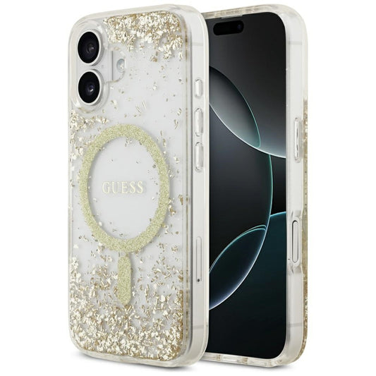 Θήκη MagSafe για Apple iPhone 17, Guess, Resin Bottom Glitter, Χρυσή