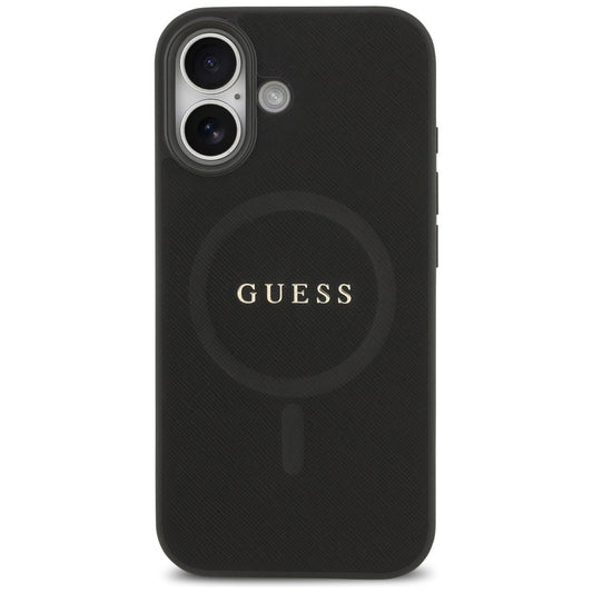 Θήκη MagSafe για Apple iPhone 17, Guess, Saffiano Classic Logo, Μαύρη