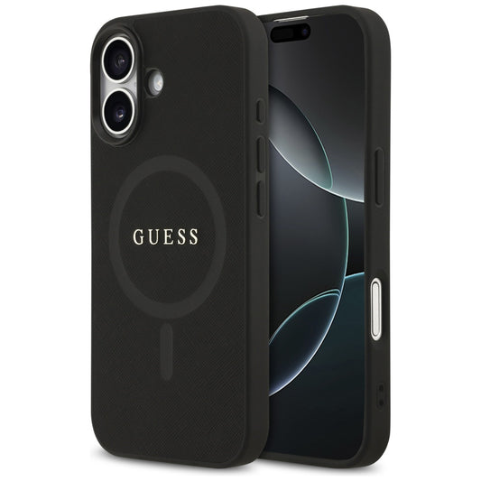 Θήκη MagSafe για Apple iPhone 17, Guess, Saffiano Classic Logo, Μαύρη