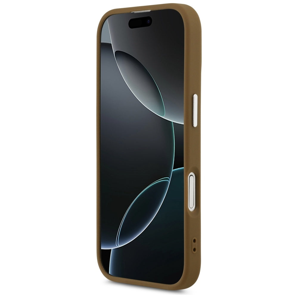 Θήκη MagSafe για Apple iPhone 17, Guess, Triangle Logo, Καφέ Ασημί