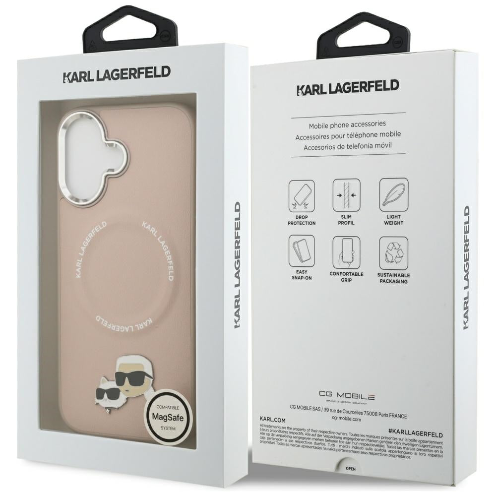 Θήκη MagSafe για Apple iPhone 17, Karl Lagerfeld, Karl & Choupette Pins, Ροζ