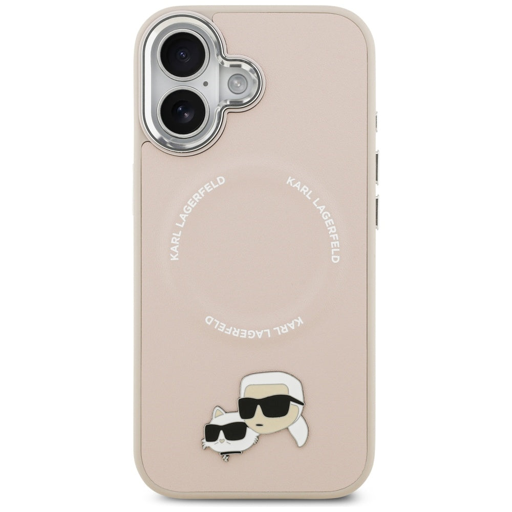 Θήκη MagSafe για Apple iPhone 17, Karl Lagerfeld, Karl & Choupette Pins, Ροζ