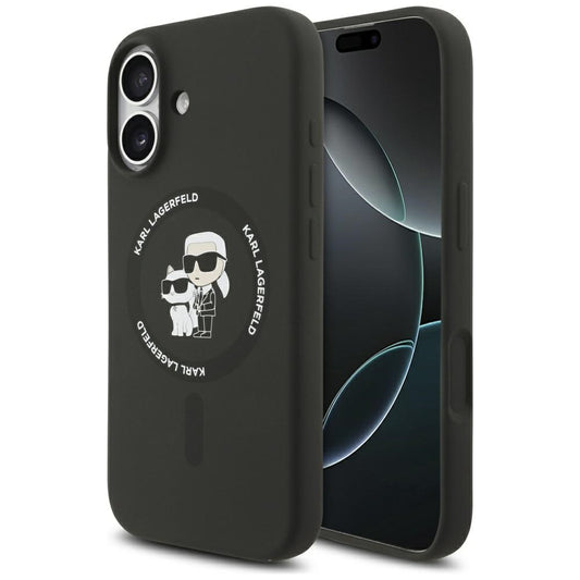 Θήκη MagSafe για Apple iPhone 17, Karl Lagerfeld, Ring Karl & Choupette, Μαύρη