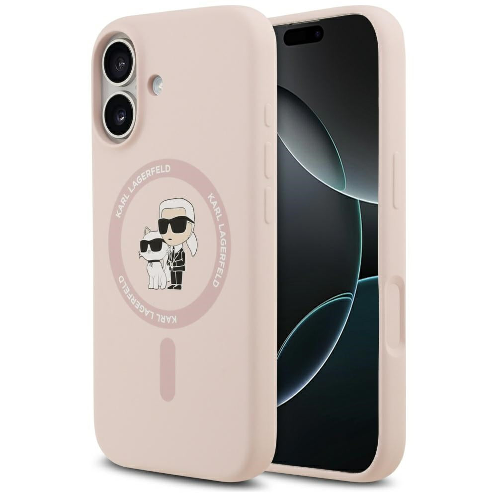 Θήκη MagSafe για Apple iPhone 17, Karl Lagerfeld, Ring Karl & Choupette, Ροζ