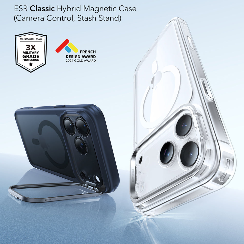 Θήκη MagSafe για Apple iPhone 17 Pro, ESR, Classic Hybrid Kickstand, Σατινέ Μπλε