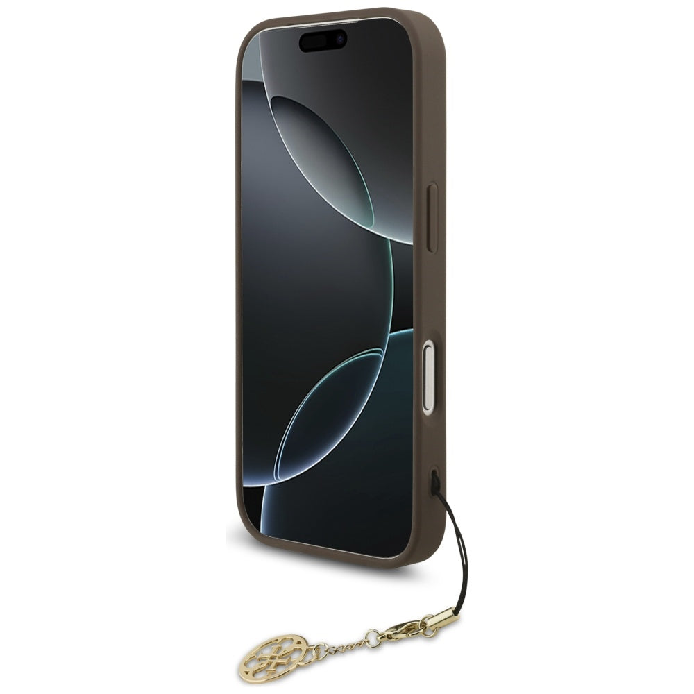 Θήκη MagSafe για Apple iPhone 17 Pro, Guess, 4G Charm Cradle, Καφέ