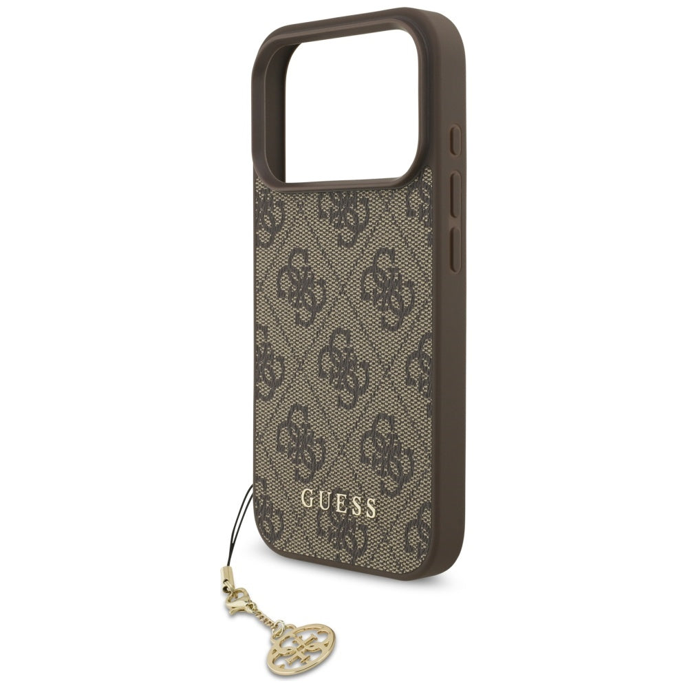 Θήκη MagSafe για Apple iPhone 17 Pro, Guess, 4G Charm Cradle, Καφέ