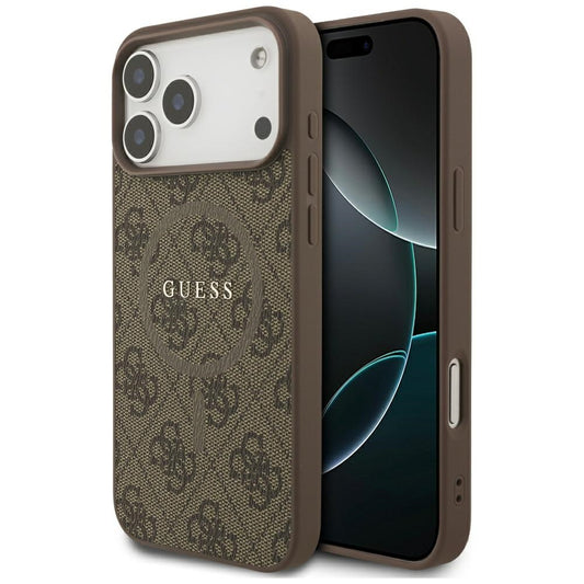 Θήκη MagSafe για Apple iPhone 17 Pro, Guess, 4G Ring Classic Logo, Καφέ