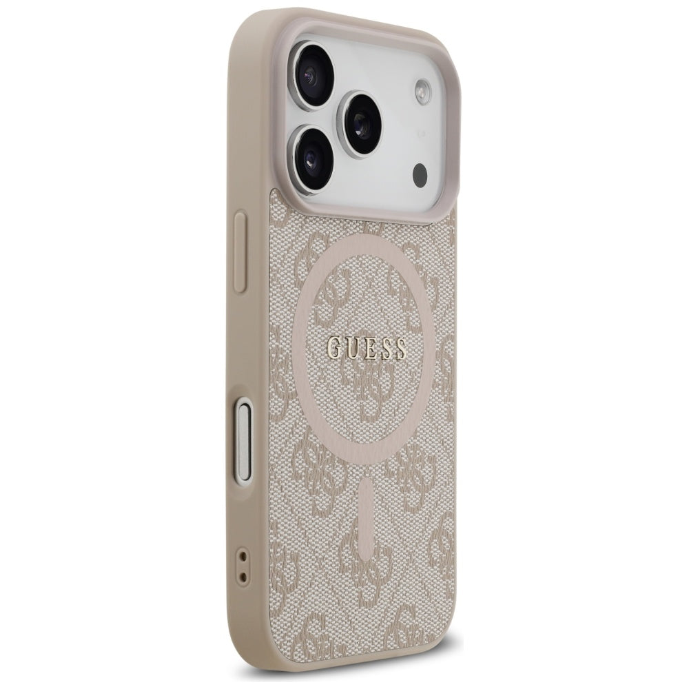 MagSafe Case for Apple iPhone 17 Pro, Guess, 4G Ring Classic Logo, Pink