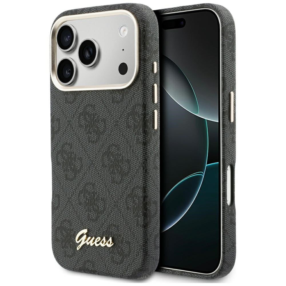 Θήκη MagSafe για Apple iPhone 17 Pro, Guess, 4G Script Logo, Μαύρη