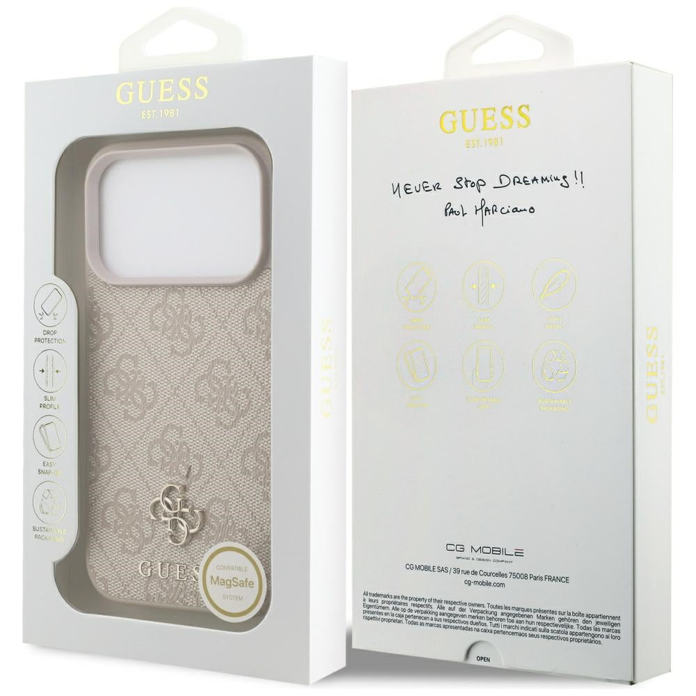 Θήκη MagSafe για Apple iPhone 17 Pro, Guess, 4G Small and Classic Logo, Ροζ