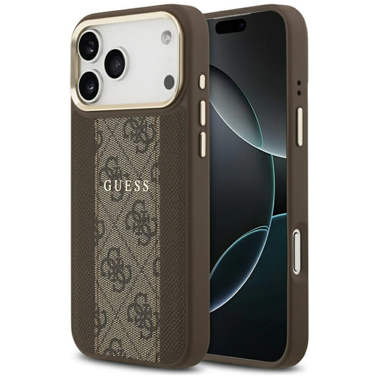 Θήκη MagSafe για Apple iPhone 17 Pro, Guess, 4G Stripe, Καφέ