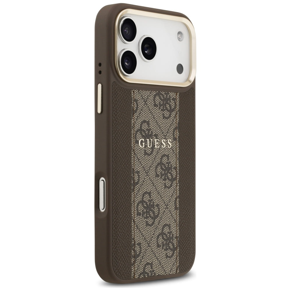 Θήκη MagSafe για Apple iPhone 17 Pro, Guess, 4G Stripe, Καφέ