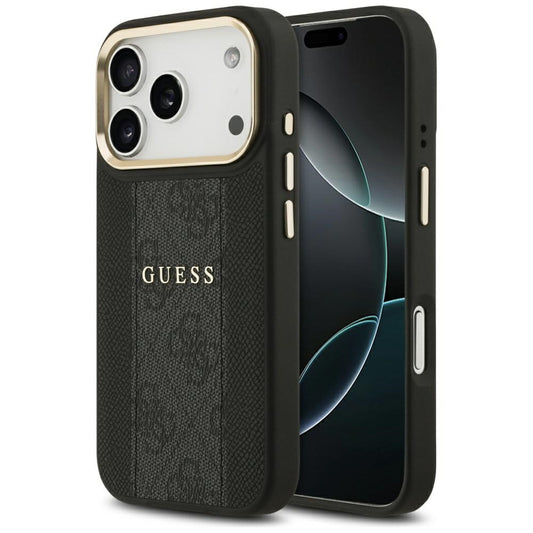 Θήκη MagSafe για Apple iPhone 17 Pro, Guess, 4G Stripe, Μαύρη