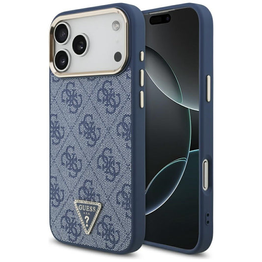 Θήκη MagSafe για Apple iPhone 17 Pro, Guess, 4G Triangle Logo, Χρυσό Μπλε
