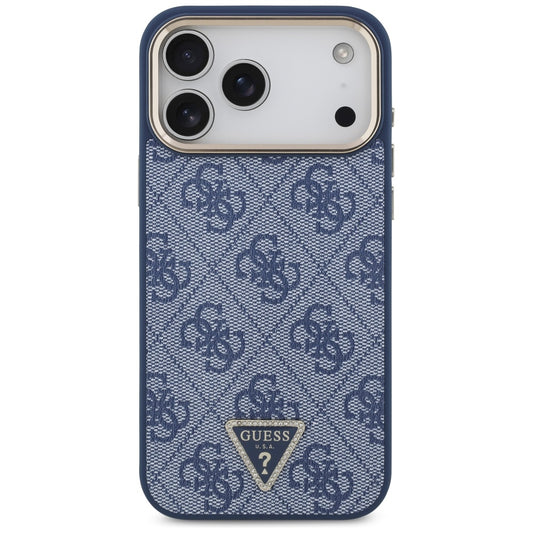 Θήκη MagSafe για Apple iPhone 17 Pro, Guess, 4G Triangle Logo, Χρυσό Μπλε