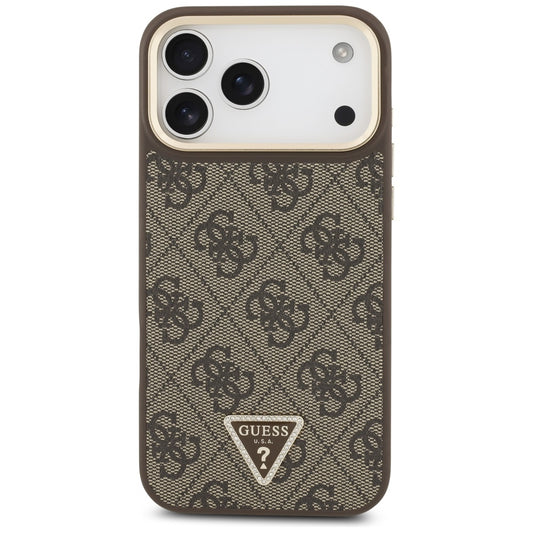 Θήκη MagSafe για Apple iPhone 17 Pro, Guess, 4G Triangle Logo, Χρυσοκαφέ
