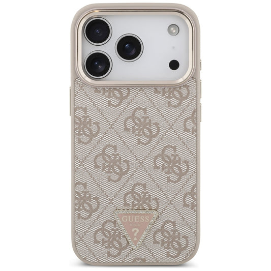 Θήκη MagSafe για Apple iPhone 17 Pro, Guess, 4G Triangle Logo, Ροζ Χρυσό