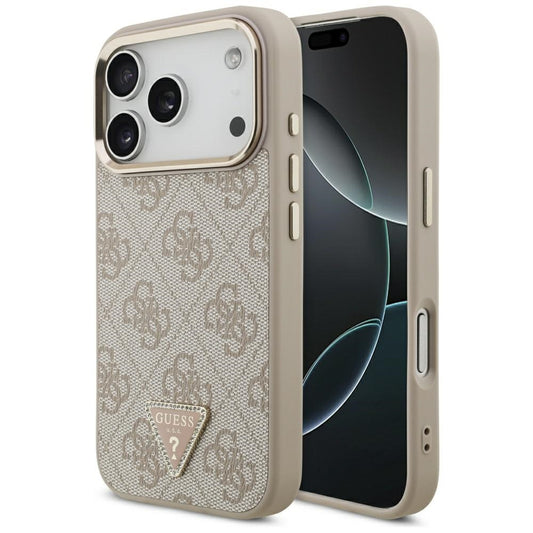 Θήκη MagSafe για Apple iPhone 17 Pro, Guess, 4G Triangle Logo, Ροζ Χρυσό
