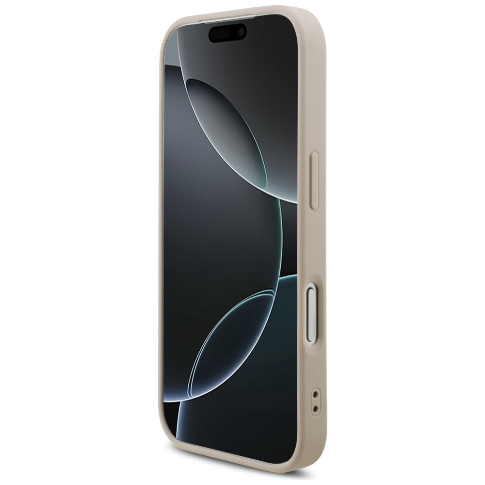 Θήκη MagSafe για Apple iPhone 17 Pro, Guess, 4G Triangle Logo με Pearl Strap, Ροζ