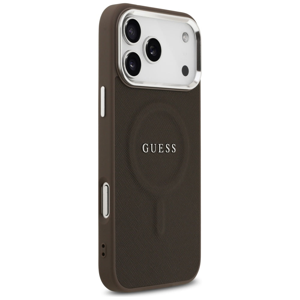 Θήκη MagSafe για Apple iPhone 17 Pro, Guess, Classic Logo, Καφέ