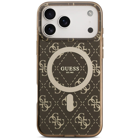 MagSafe Case for Apple iPhone 17 Pro, Guess, IML 4G Background, Brown