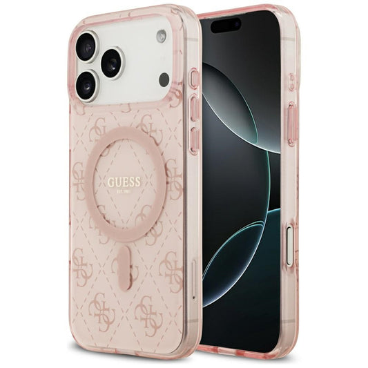 MagSafe Case for Apple iPhone 17 Pro, Guess, IML 4G Background, Pink
