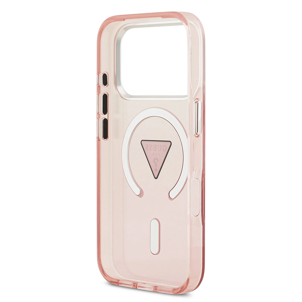 Θήκη MagSafe για Apple iPhone 17 Pro, Guess, IML Gradient Triangle Logo, Ροζ