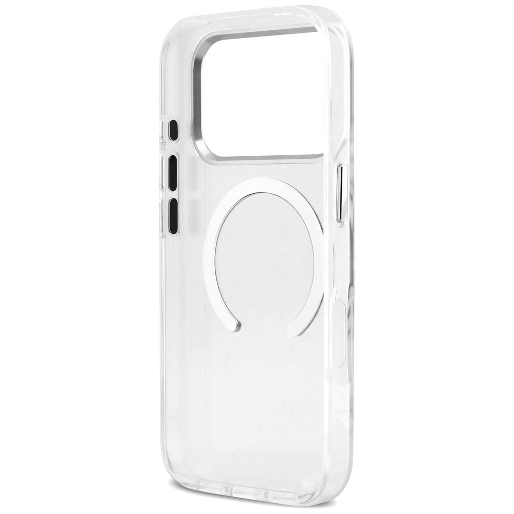 MagSafe Case for Apple iPhone 17 Pro, Guess, Metal Outline, Silver