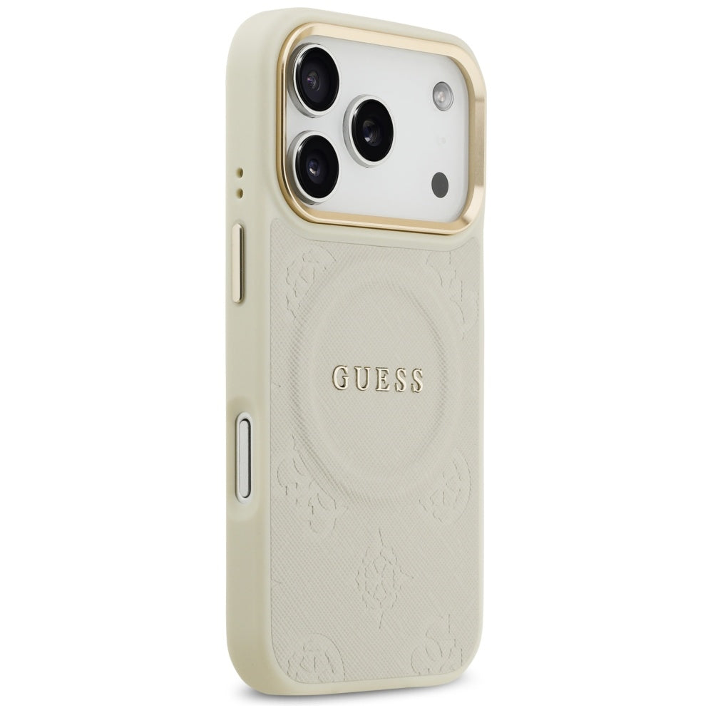 Θήκη MagSafe για Apple iPhone 17 Pro, Guess, Peony Hot Stamp, Μπεζ