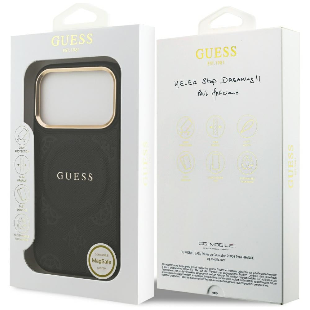 Θήκη MagSafe για Apple iPhone 17 Pro, Guess, Peony Hot Stamp, Μαύρη