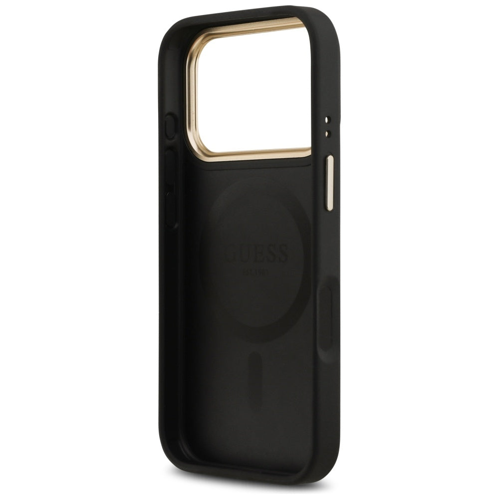 Θήκη MagSafe για Apple iPhone 17 Pro, Guess, Peony Hot Stamp, Μαύρη