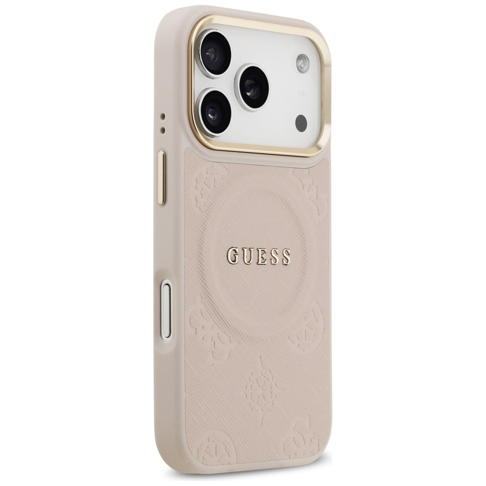MagSafe Case for Apple iPhone 17 Pro, Guess, Peony Hot Stamp, Pink
