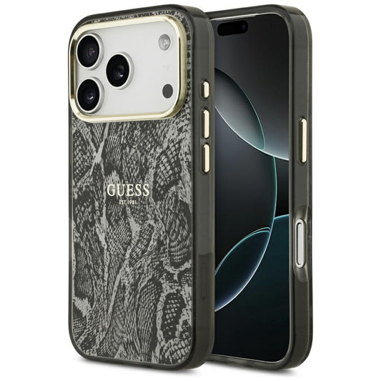 Θήκη MagSafe για Apple iPhone 17 Pro, Guess, Python Pattern, Μαύρη