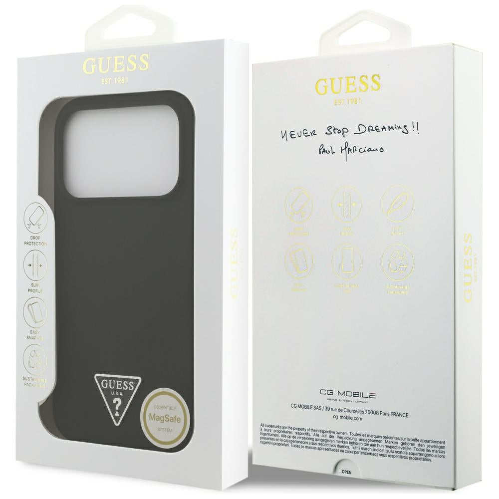 Θήκη MagSafe για Apple iPhone 17 Pro, Guess, Triangle Logo, Μαύρη