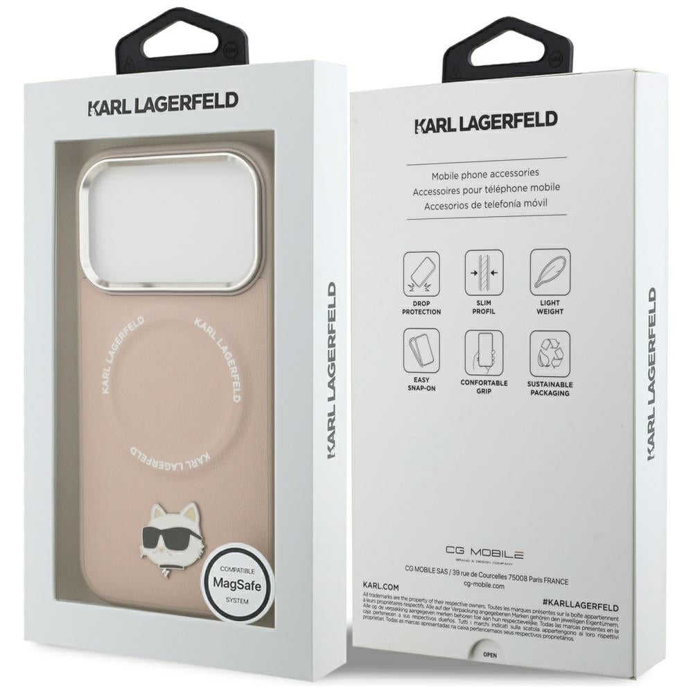 Θήκη MagSafe για Apple iPhone 17 Pro, Karl Lagerfeld, Choupette Pin, Ροζ