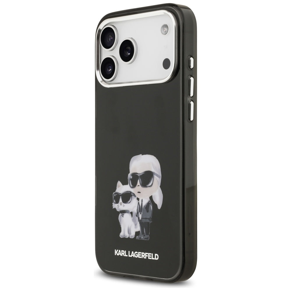 Θήκη MagSafe για Apple iPhone 17 Pro, Karl Lagerfeld, IML Aquarelle Logo Karl & Choupette, Μαύρη