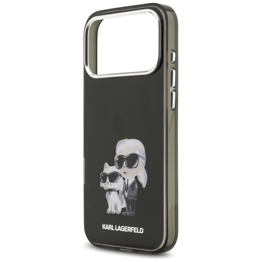Θήκη MagSafe για Apple iPhone 17 Pro, Karl Lagerfeld, IML Aquarelle Logo Karl & Choupette, Μαύρη