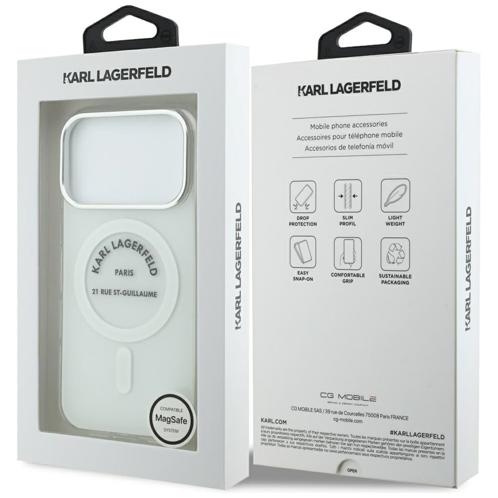 Θήκη MagSafe για Apple iPhone 17 Pro, Karl Lagerfeld, IML Logo RSG, Διαφανής