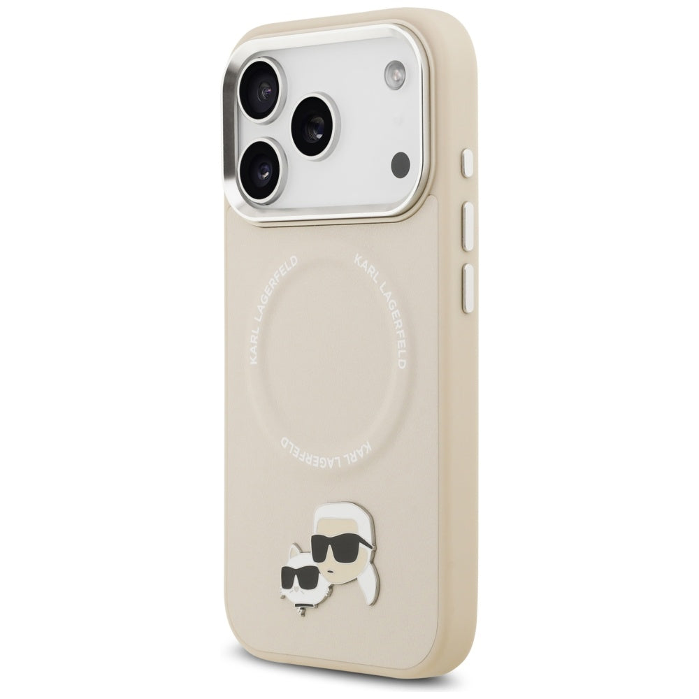 Θήκη MagSafe για Apple iPhone 17 Pro, Karl Lagerfeld, Karl & Choupette Pins, Μπεζ