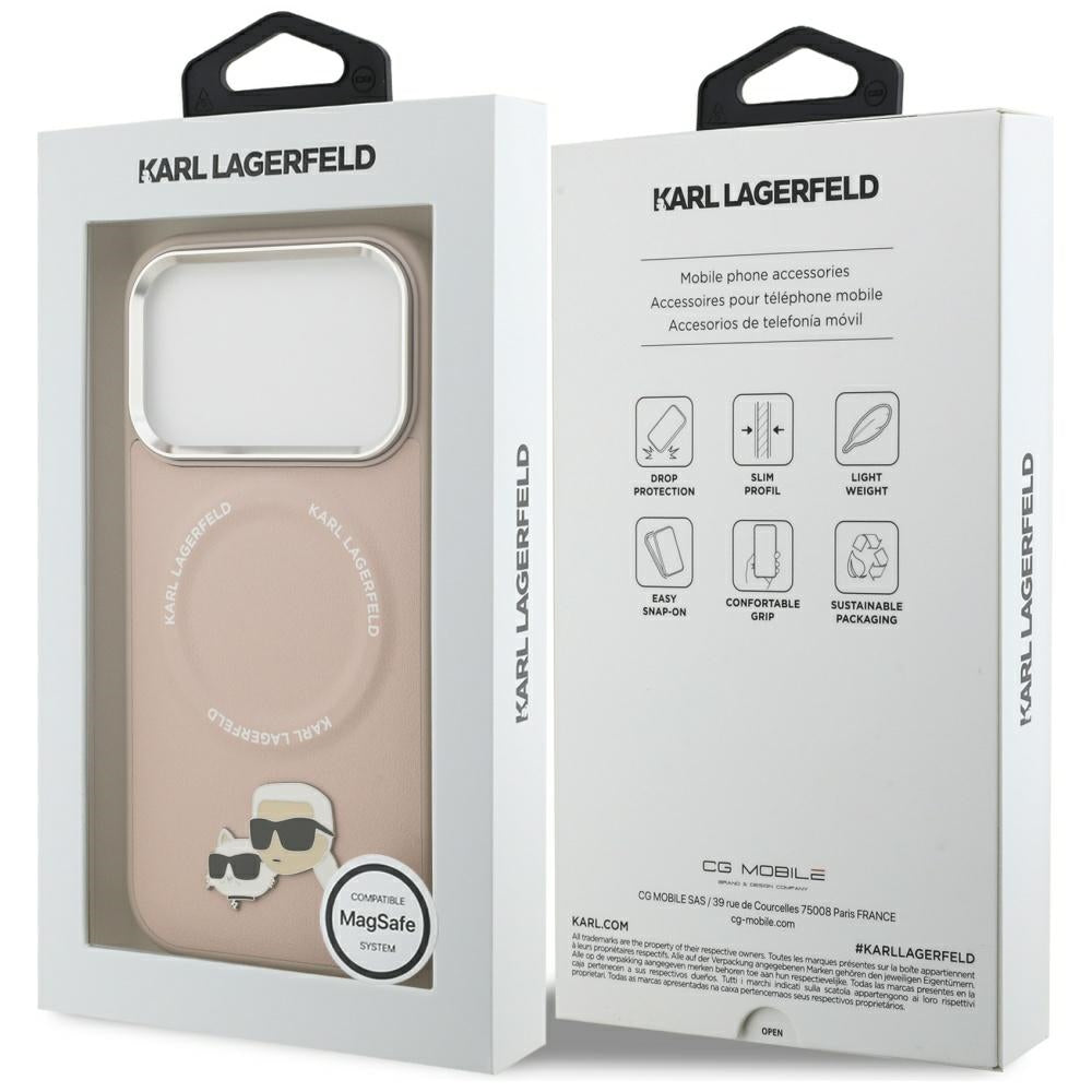 Θήκη MagSafe για Apple iPhone 17 Pro, Karl Lagerfeld, Karl & Choupette Pins, Ροζ