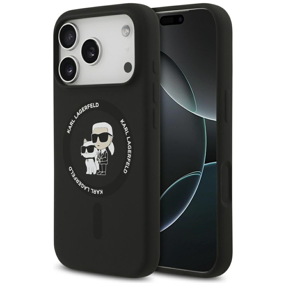 Θήκη MagSafe για Apple iPhone 17 Pro, Karl Lagerfeld, Ring Karl & Choupette, Μαύρη