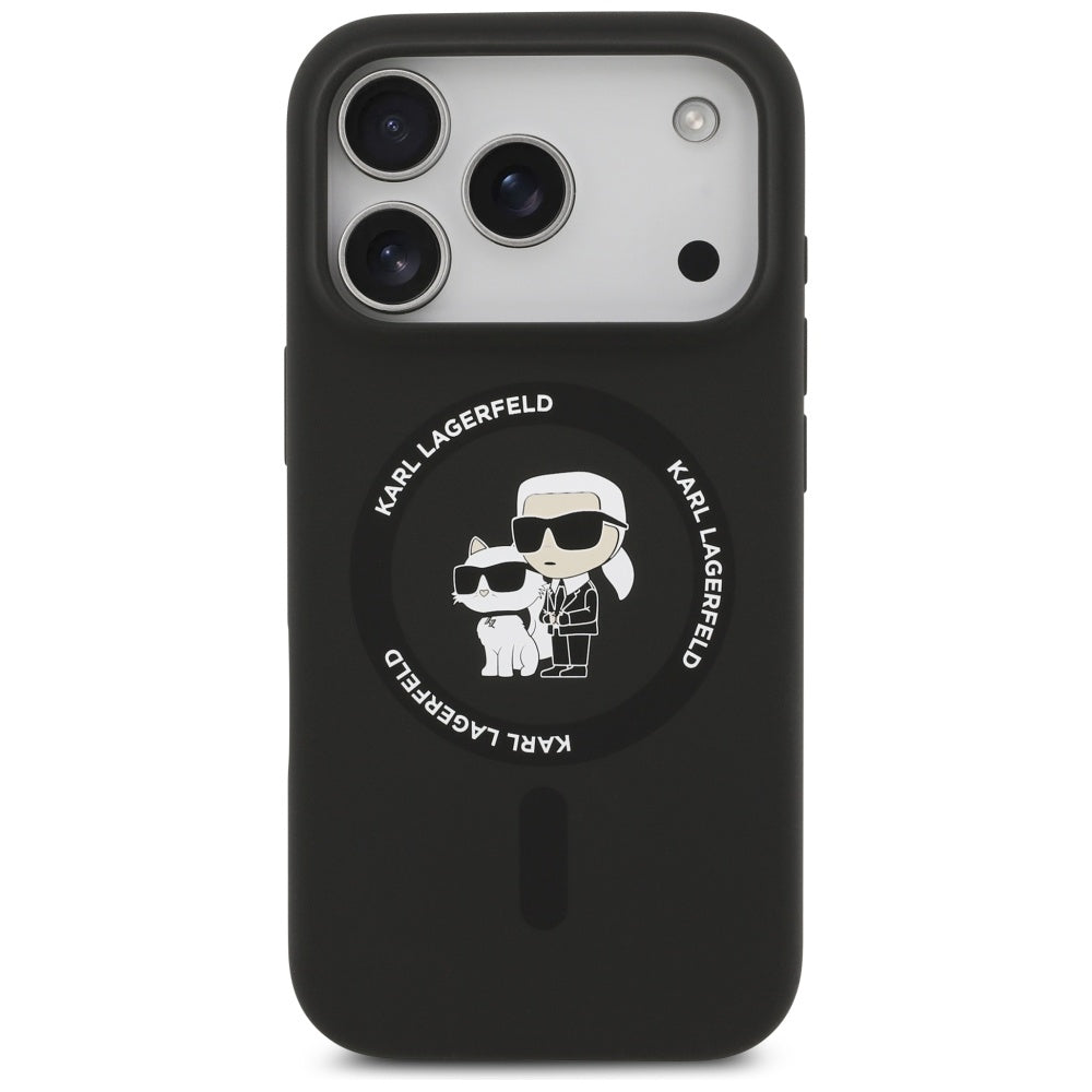 Θήκη MagSafe για Apple iPhone 17 Pro, Karl Lagerfeld, Ring Karl & Choupette, Μαύρη