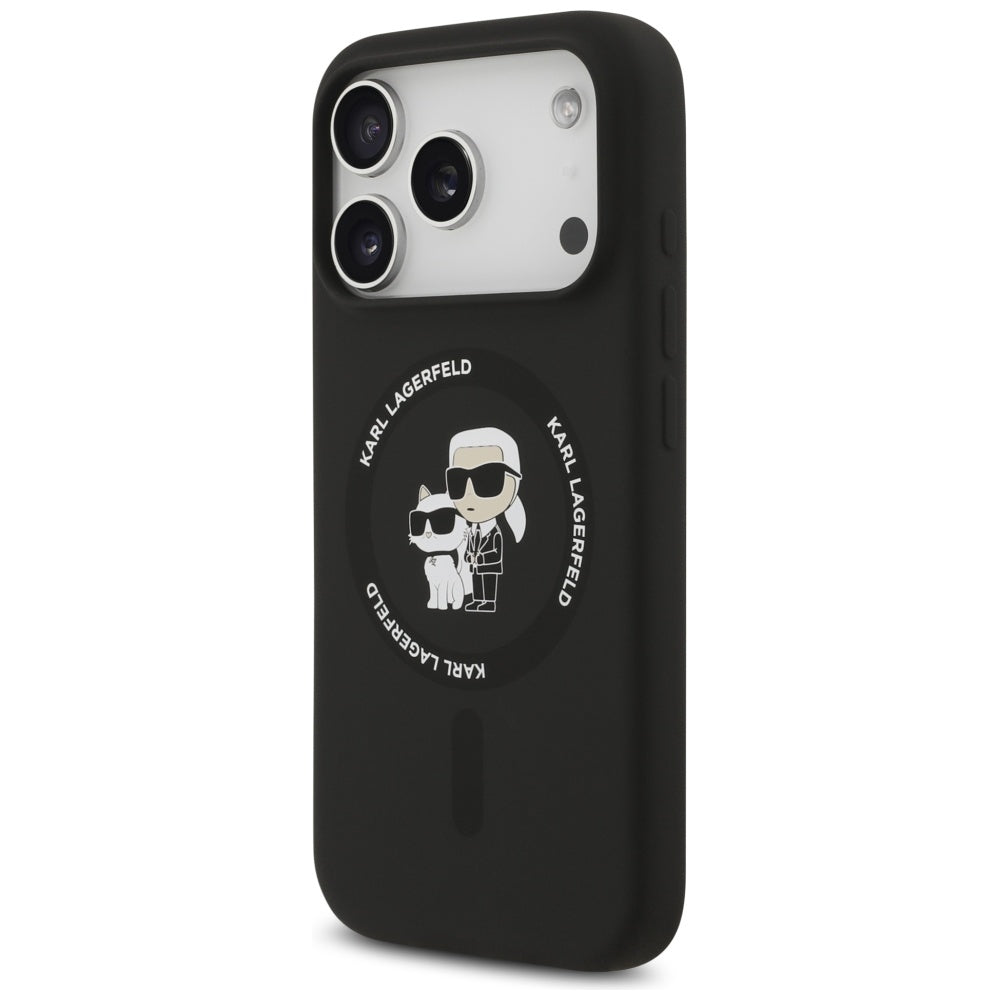 Θήκη MagSafe για Apple iPhone 17 Pro, Karl Lagerfeld, Ring Karl & Choupette, Μαύρη