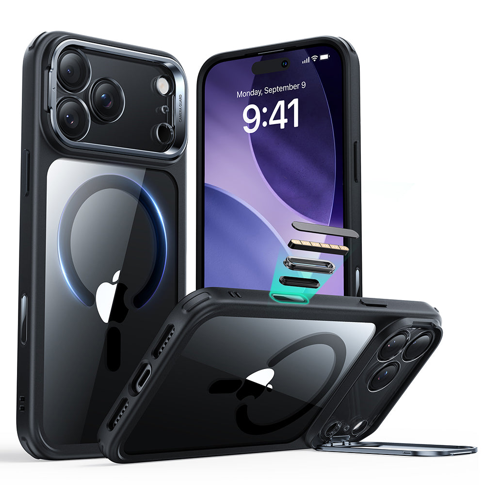 Θήκη MagSafe για Apple iPhone 17 Pro Max, ESR, Classic Hybrid Kickstand, Διάφανη Μαύρη