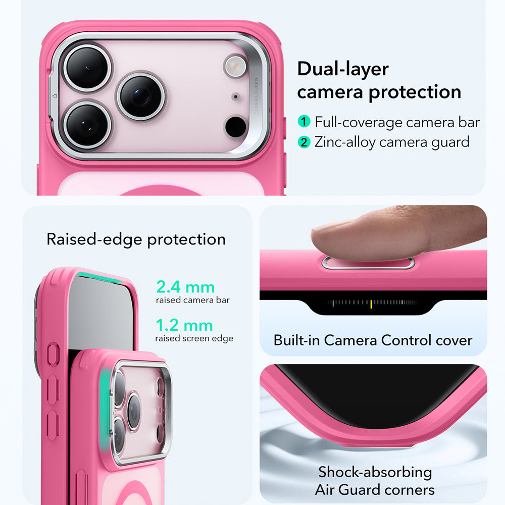 Θήκη MagSafe για Apple iPhone 17 Pro Max, ESR, Classic Hybrid Kickstand, Ροζ Σατέν